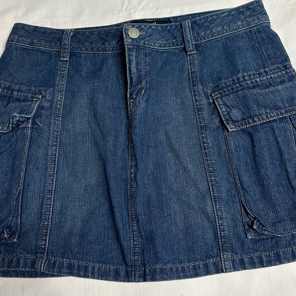 Vintage London Jean Denim Cargo Mini Skirt, size 4